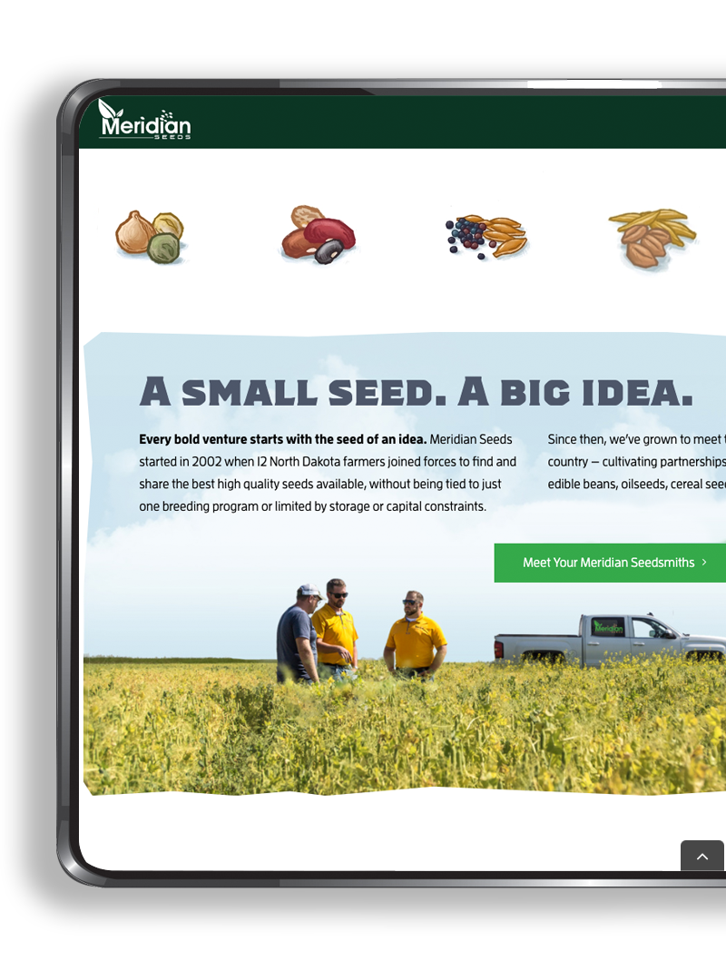 Meridian Seeds Website design mobile